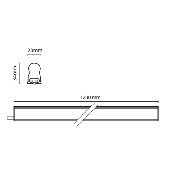 Reglette Led 19W 120cm 2000K IP20 Novaline