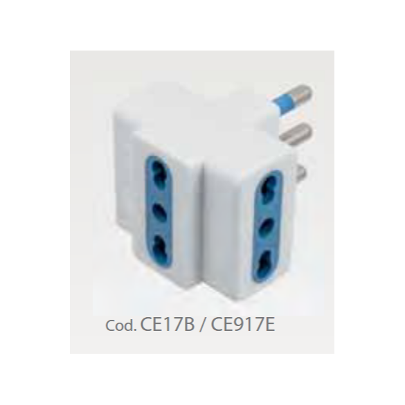 Adattatore 3Bip 10/16A Spina 16A + T Novaline