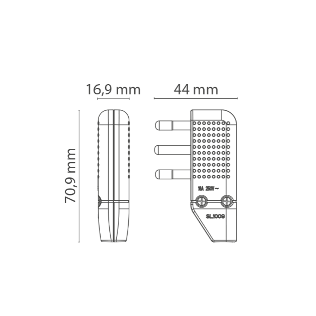 Spina Piatta Squadra 2 Posizioni 2P+T...
