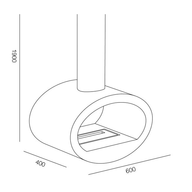 Biocamino da Soffitto mod. Cervinia...