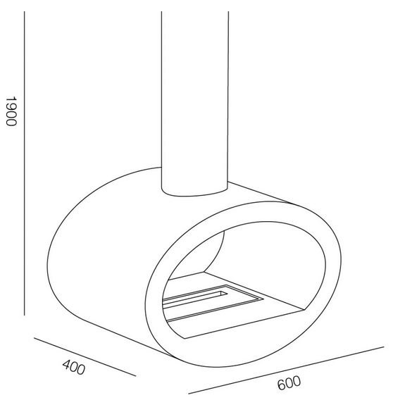Biocamino da Soffitto mod. Cervinia Tecno Air System