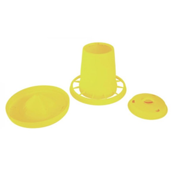 Mangiatoia a Tramoggia c/ Coperchio Gialla 15 kg NOVITAL