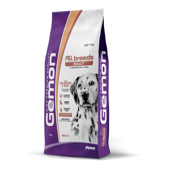 Cane - All Breeds Salmone e Riso Gemon Monge 15 Kg