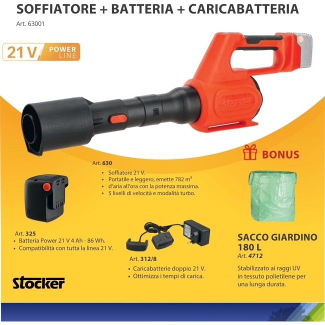 Kit Soffiatore Stocker 63001 21V con...