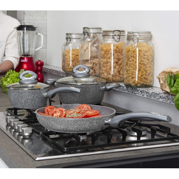 Padella Antiaderente D. 26 cm Petra Vera Black Pearl Aeternum