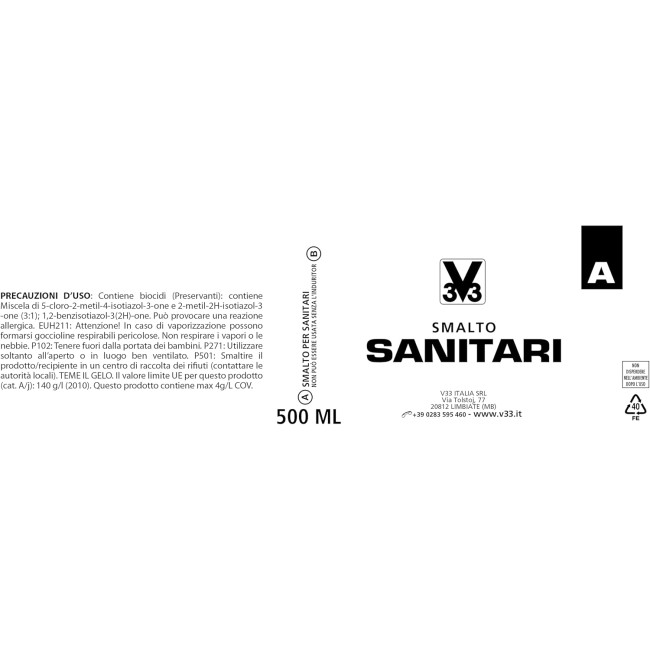 V33 Smalto + Finitura Sanitari Bianco