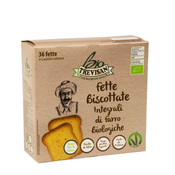 Fette Biscottate Bio Integrali di Farro 300 gr