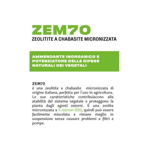 Zeolite A Chabasite Micronizzata ZEM70 10Kg BAL-CO GREENLINE