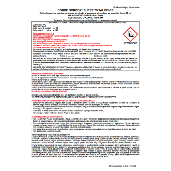 Fungicida Cobre Nordox 500 gr