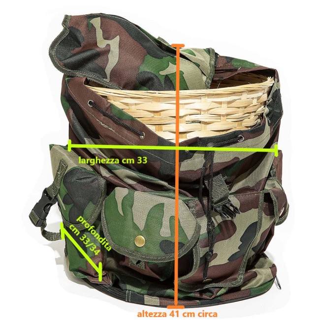 Zaino Funghi con Cesto in Vimini MB...