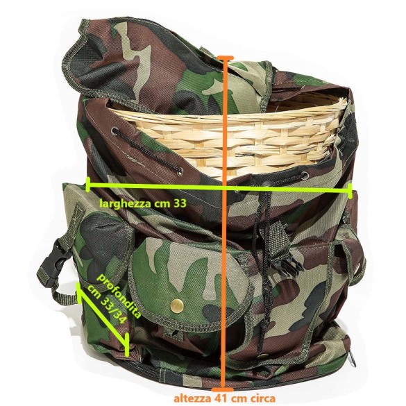 Zaino Funghi con Cesto in Vimini MB INTERNATIONAL