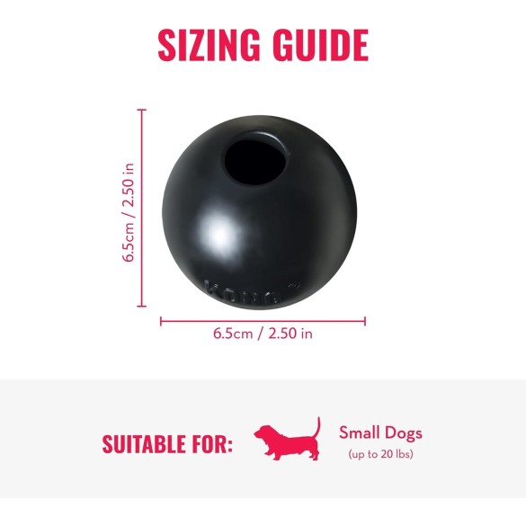 KONG Extreme Ball Small Giocattolo per Cani in Gomma , 136 Gr , 6 Cm