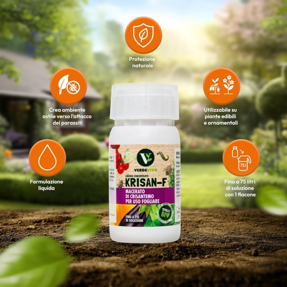 Krisan F - Insetticida Piante al Piretro Naturale 150 ml VERDEVIVO