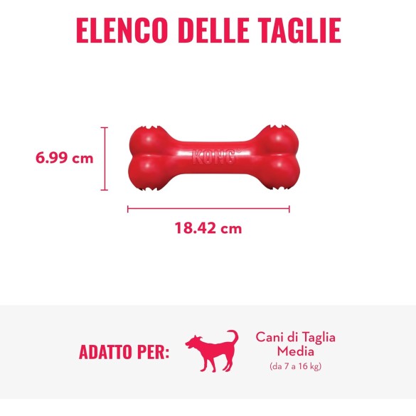 KONG Extreme Goodie Bone Osso In Gomma Per Cani Di Taglia Media 22cm