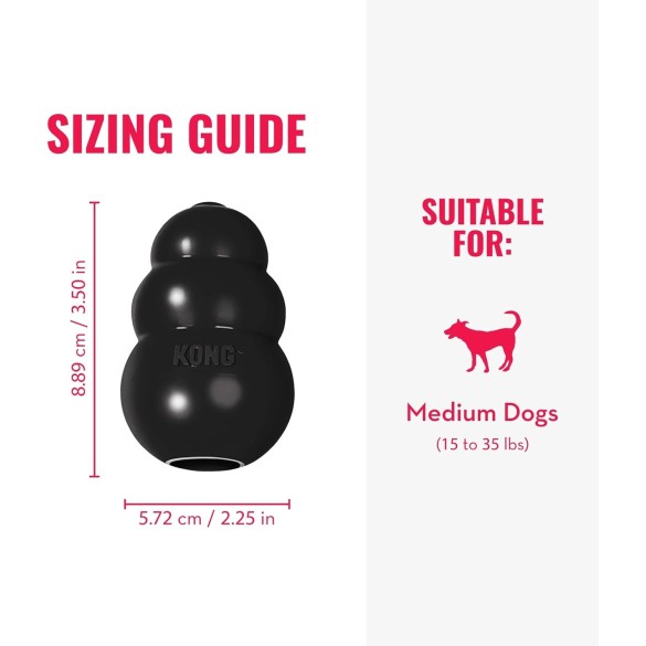 KONG Extreme Medium Giocattolo per Cani in Gomma , 141 gr, 9 Cm