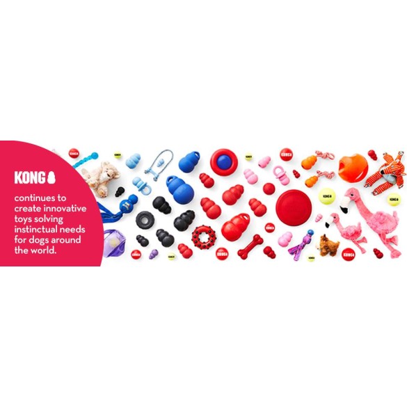 KONG Palla Con Foro In Gomma, Giocattolo Per Cani Di Piccola Taglia, Taglia Small, 6 Cm