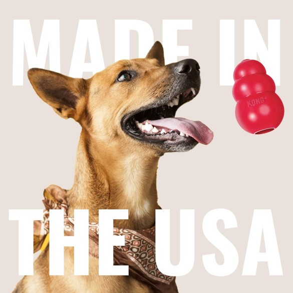 KONG Classic Giocattolo Per Cani Con Foro, Taglia S, 114 Gr, 7,5 Cm