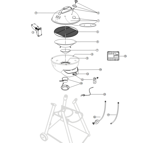 Cerniera di Ricambio per Modelli 570 Cod 18.900.61 Outdoorchef