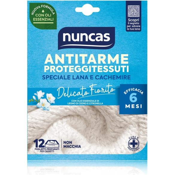 Antitarme Forte 12 foglietti Delicato Fiorito Nuncas