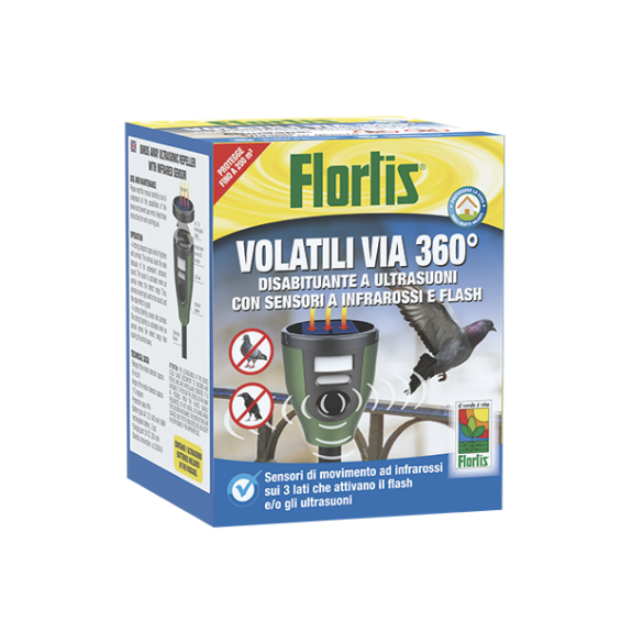 Disabituante Volatili Via Ultrasuoni 360° Flortis